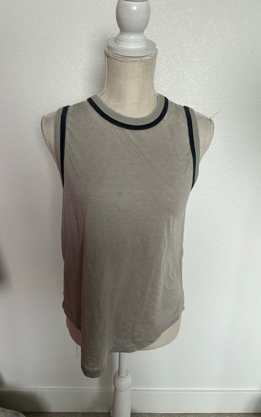 Chaser Vintage Collection Ringer Tank in Gray - M